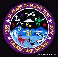USAF GROOM LAKE, NV. - 60 YEARS OF FLIGHT TEST - AREA-51 - COMMEMORATIVE  PATCH picture