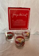 3 Georges Briard THE HUNT Christmas French Horn Double Old Fashioned Glasses NEW picture