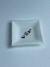 Vintage 1960’s Playboy Bunny VIP White Gold Square Ashtray Coin Dish 3.75” picture