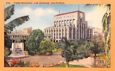 C9101 Times Building, Los Angeles, CA - Linen Postcard Longshaw Card Co. No. 634 picture