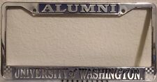 Vintage University of Washington Alumni Booster License Plate Frame METAL picture