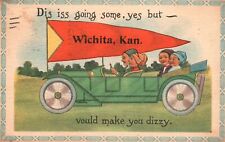 Vintage Postcard 1914 This Is Going Some Yes But Would Make You Dizzy Wichita KS picture