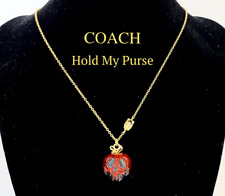 Coach X Disney Sleeping Beauty Poison Apple Charm Goldtone Necklace NWT picture