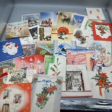 Vintage 1940s 50s USED Christmas Greeting Cards large lot  picture