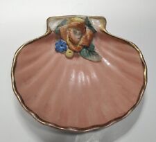 Vintage Amoges Hand-Painted Shell Soap/Trinket Dish Peach Color  picture