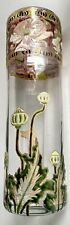French Art  Nouveau Iris Glass Cylinder Vase Signed Legras Initials, Enamel picture