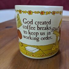 Sherman On The Mount Vintage Mug God Created Coffee 1985 American Greetings Mint picture