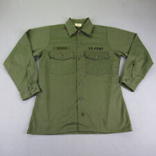 Vintage US Army Shirt Medium Utility Poly Cotton Durable Press OG-507 15.5 70s ^ picture