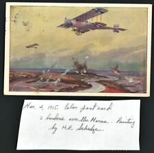 1915 Germany WWI Airplane Bomber over Battlefield ( Hans Schulze ) Postcard picture