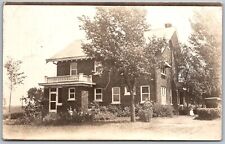 c1910 RPPC Real Photo Postcard Large House Children Trees picture