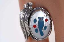 sz5.5 Vintage sterling Zuni Bluebird Inlay ring picture