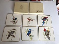 Jason Vtg Australian Bird Coasters Placemats (Set of 6) w/ Box Large 7.5