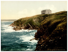 England, Cornwall. Looe. View from the River.  Vintage Photochrome by P.Z, Photoc picture