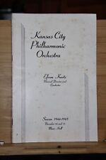 Program Kansas City Philharmonic Orchestra VINTAGE 1944 / 45 WW2 era Efrem Kurtz picture