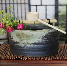 Tsukubai Japanese Japanese garden washbasin tea ceremony Shigaraki yaki pottery picture