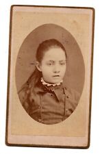 ANTIQUE CDV C. 1880s JOHN H. FREEMAN LITTLE GIRL IN DRESS MR. PLEASANT MICHIGAN picture