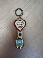 Vintage Katja Leather Heart Cowbell Bell Neuschwanstein Keychain picture