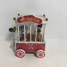 Vintage Enesco Wood CIRCUS Train Lion Tamer Toy Figurine 1980 picture