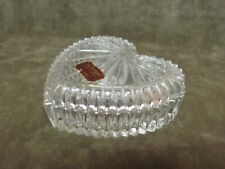 Vintage West Germany Full Lead Crytal Gorham Ribbed Design Heart Shaped Box picture