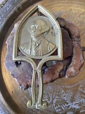 Rare Antique Early American Revival George Washington Brass Trivet Open Handle picture