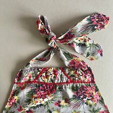 Summer Kitchen Apron Soviet Vintage Woman Floral Handsewn Cotton Full Pockets picture