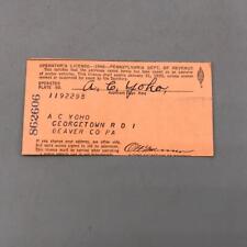 Vintage 1949 Pennsylvania Motor Vehicle Operator's Card picture