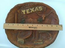 Vintage TEXAS Plate Decorative Plastic Resin Taco Dish 3D 