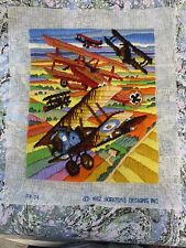 Vintage WWII Yarn Art Sopwith Royal Airforce Red Baron Triplane German Dogfight picture