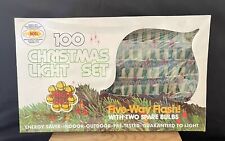 Vintage 100 Multi Color  5 Way Flashing Christmas String Lights By Noel picture