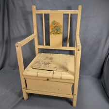 Vintage / Antique Wooden Kids Potty Chair Training Chair With Lid picture