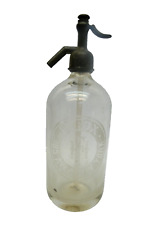 Rare H. Fox 185 Ave C New York Bohemia Clear Glass Decorative Seltzer Bottle picture