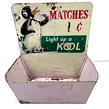 Vintage 1930s KOOL Cigarettes Metal Store Advertising Sign Matchbook Holder picture