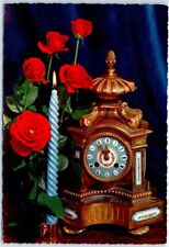 Postcard - Candle, Clock and Roses Print picture