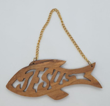 Sacred Jesus Fish Wall Hanging-Handcrafted in Holy Land -Embrace Faith's Essence picture