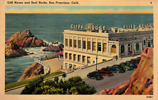 Cliff House And Seal Rocks, San Francisco California Linen unposted, no writing picture
