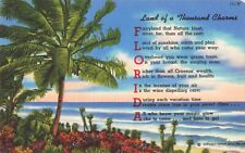 Bradenton Beach FL Florida, Land of a Thousand Charms Poem, Vintage Postcard picture