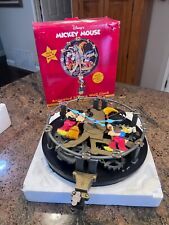 Disney’s Mickey Mouse Animated Talking Wall Clock Rare “Clock Cleaners” READ picture
