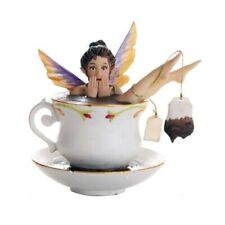 PT Fairy Taking a Tea Bath in Tea Cup Hand Painted Resin Figure picture