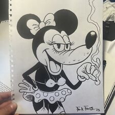 Minnie Mouse With Cigarette Pop Surrealism Original Art drawing By Frank Forte picture