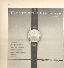 Neiman-Marcus Omega Man's Watch 18kt Gold Dallas Houston Vintage Print Ad 1958 picture