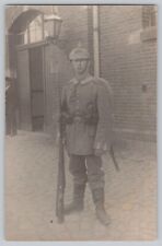 WWI Young Male German Soldier Portrait Pickelhaube Spiked Helmet RPPC Postcard V picture