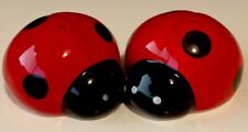 Vintage Ladybug Salt and Pepper Ceramic Shakers W/Stoppers picture