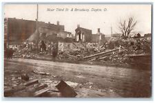c1910 Near Third St Broadway Destroyed Construction Dayton Ohio Vintage Postcard picture