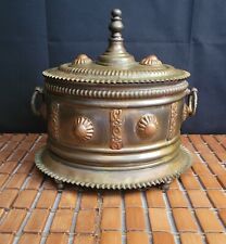 Old Brass & Copper Planter Trinket Tea Caddy India 9