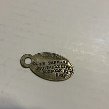  1933  ID Key Fob Tag Equitable Life Co. Norfolk VA If Found Return for Reward  picture