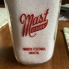 Vintage & Rare Mast Dairy One Quart Bottle, White Cloud, Michigan picture