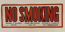 VTG 1970s Chicago “No Smoking” Sign Michael A. Bilandic Mayor Politics Americana picture