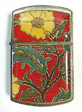 Vintage Rare Collectible Zippo Lighter Floral Design Gold & Red Engraved K VII picture