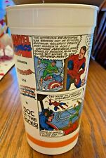 1990 HARDEE'S MARVEL SPIDER-MAN PLASTIC CUP WITH DOC OC & CAPTAIN AMERICA - RARE picture