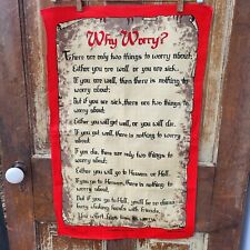 Vintage Why Worry? by Ulster Ireland Irish Linen Tea Towel - N.O.S. picture